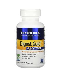 Ферменти з пробіотиками, Digest Gold+Probiotics, Enzymedica, 90 капсул