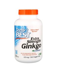 Супер Сильный Экстракт Гинкго 120мг, Ginkgo Extra Stength Profile Proven, Doctor's Best, 360 вегетарианских капсул