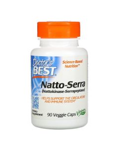 Наттокиназа и Серрапептаза, Natto-Serra, Doctor's Best, 90 вегетарианских капсул