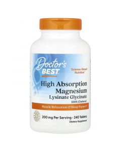 Магній Високої Абсорбації, 200 мг, High Absorption Magnesium, Doctor's Best, 240 таблеток