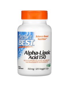 Альфа-Липоевая кислота, 150 мг, Alpha-Lipoic Acid, Doctor's Best,120 вегетарианских капсул