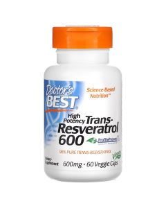 Ресвератрол, 600 мг, High Potency Trans-Resveratrol 600, Doctor's Best, 60 вегетаріанських капсул