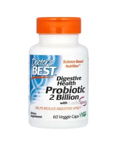 Пробиотик для пищеварительной системы, 133 мг, Probiotic 2 Billion with LactoSpore, Doctor's Best, 60 вегетарианских капсул