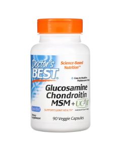 Глюкозамин, хондроитин с МСМ и UCII, Glucosamine Chondroitin, MSM + UCII, Doctor's Best, 90 вегетарианских капсул