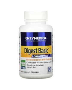 Ферменты с пробиотиками, Digest Basic + Probiotics, Enzymedica, 90 капсул