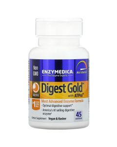 Травні ферменти, Digest Gold з ATPro, Enzymedica, 45 капсул
