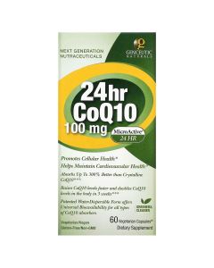 Коэнзим Q10, 100 мг, CoQ10, Genceutic Naturals, 60 вегетарианских капсул