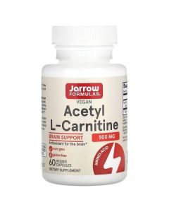 Ацетил L-карнітин, 500 мг, Acetyl L-Carnitine, Jarrow Formulas, 60 вегетаріанських капсул