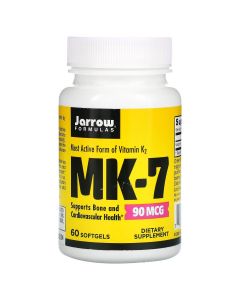 Витамин К2 в Форме МК-7, Vitamin K2 as MK-7, Jarrow Formulas, 90 мкг, 60 капсул