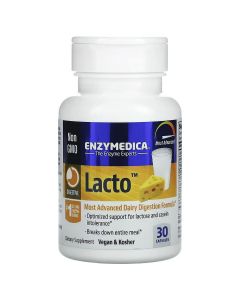 Ферменты для переваривания лактозы, Lacto, Enzymedica, 30 капсул