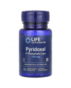 Пиридоксаль 5'-фосфат, Витамин B6, 100 мг, Pyridoxal 5'-Phosphate Caps, Life Extension, 60 вегетарианских капсул