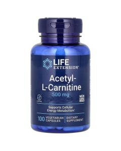 Ацетил L-карнітин, 500 мг, Acetyl-L-Carnitine, Life Extension, 100 вегетаріанських капсул