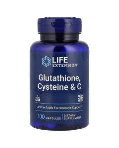 Глутатіон, цистеїн і вітамін C, Glutathione, Cysteine & C, Life Extension, 100 капсул