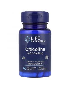 Цитиколін, 500 мг порції, Citicoline (CDP Choline), Life Extension, 60 вегетаріанських капсул