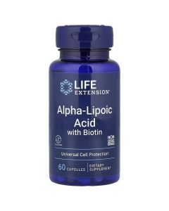 Альфа-липоевая кислота с биотином, 250 мг, Alpha-Lipoic Acid with Biotin, Life Extension, 60 капсул