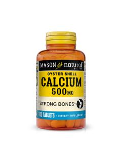 Кальций из ракушки устрицы 500 мг, Calcium 500 mg Oyster Shell, Mason Natural, 100 таблеток