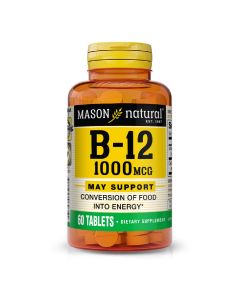 Вітамін B12 1000 мкг, Vitamin B12, Mason Natural, 60 таблеток