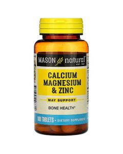 Кальцій, магній та цинк, Calcium Magnesium & Zinc, Mason Natural, 100 таблеток