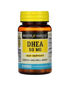 Дегидроэпиандростерон 50 мг, DHEA, Mason Natural, 30 капсул