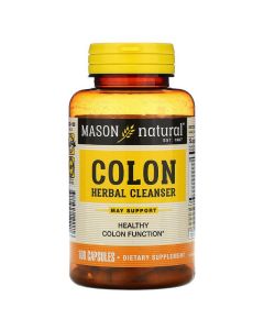 Травяная очищающая смесь для кишечника, Colon Herbal Cleanser, Mason Natural, 100 капсул