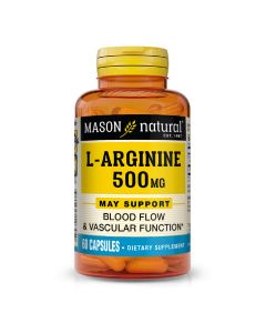 L-Аргінін 500 мг, L-Arginine, Mason Natural, 60 капсул