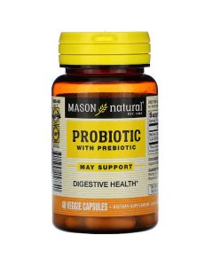 Пробіотик з пребіотиком, Probiotic with Prebiotic, Mason Natural, 40 вегетаріанських капсул