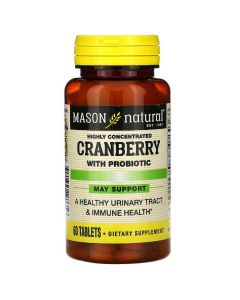 Клюква с пробиотиком, Cranberry with Probiotic, Mason Natural, 60 таблеток