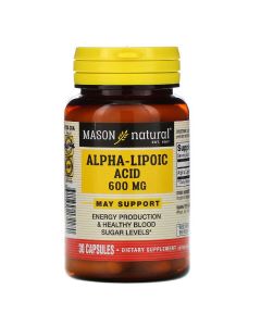 Альфа-ліпоєва кислота 600 мг, Alpha-Lipoic Acid, Mason Natural, 30 капсул