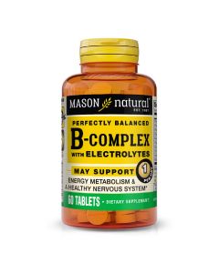 B-комплекс з електролітами, B-Complex With Electrolytes, Mason Natural, 60 таблеток
