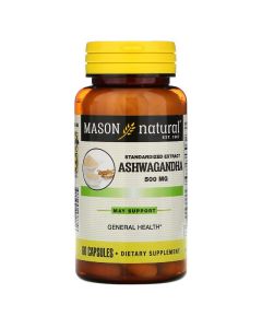 Ашваганда 500 мг, Ashwagandha, Mason Natural, 60 капсул