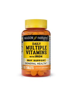 Мультивітаміни із залізом на кожен день, Daily Multiple Vitamins With Iron, Mason Natural, 100 таблеток