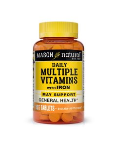 Мультивітаміни із залізом на кожен день, Daily Multiple Vitamins With Iron, Mason Natural, 365 таблеток