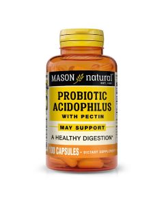 Пробиотик с пектином, Probiotic Acidophilus With Pectin, Mason Natural, 100 капсул