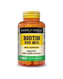 Биотин 800 мкг, Biotin, Mason Natural, 60 таблеток