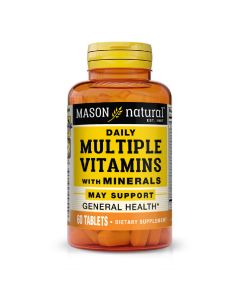 Мультивітаміни та мінерали на кожен день, Daily Multiple Vitamins With Minerals, Mason Natural, 60 таблеток