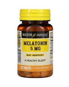 Мелатонін 5 мг, Melatonin, Mason Natural, 120 таблеток
