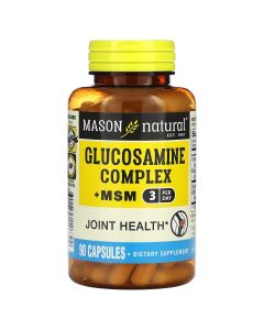 Комплекс глюкозамина с МСМ, Glucosamine Complex + MSM, Mason Natural, 90 капсул