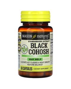 Клопогон, Black Cohosh, Standardized Extract, Mason Natural, 60 капсул