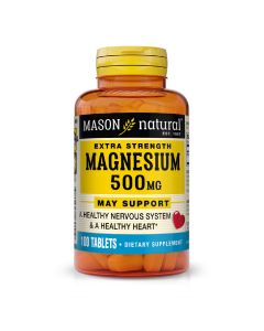 Магній 500мг, Magnesium Extra Strength, Mason Natural, 100 таблеток