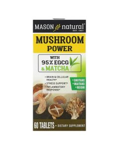 Гриби для Здоров'я мозку та клітин, Mushroom Power, Mason Natural, 60 таблеток