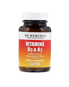 Вітаміни D3 і K2, Vitamins D3 & K2, Dr. Mercola, 30 капсул