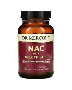 NAC із розторопшою, 500 мг, NAC with Milk Thistle, Dr. Mercola, 60 капсул