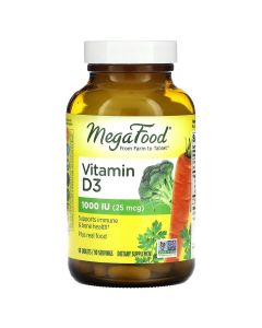 Вітамін D3 1000 IU, Vitamin D3, MegaFood, 90 таблеток