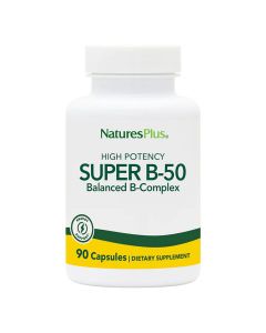 Супер В-Комплекс, В-50, Super B-50, Natures Plus, 90 Вегетарианских Капсул