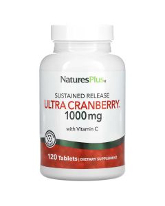 Ультра Клюква 1000 мг, с замедленным высвобождением, Ultra Cranberry, Natures Plus, 120 таблеток