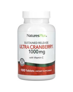 Ультра Клюква 1000 мг, с замедленным высвобождением, Ultra Cranberry, Natures Plus, 180 таблеток