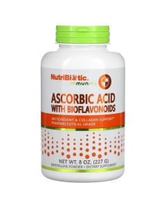 Аскорбінова кислота з біофлавоноїдами у порошку, Ascorbic Acid with Bioflavonoids, NutriBiotic, 227 гр