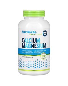 Кальцій та Магній, Calcium Magnesium, NutriBiotic, 250 капсул