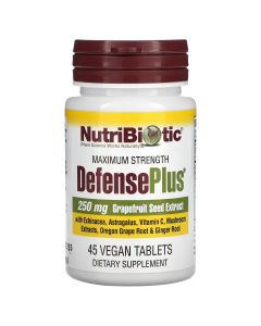 Максимальний захист з екстрактом насіння грейпфрута, DefensePlus, Maximum Strength, NutriBiotic, 45 таблеток