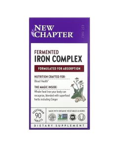 Железо, ферментированный комплекс, Fermented Iron Complex, New Chapter, 90 таблеток